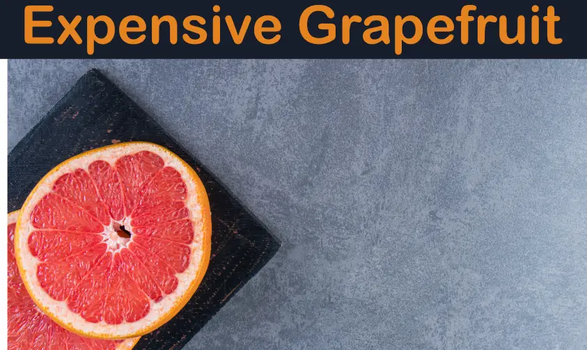 Expensive grapefruit on a board